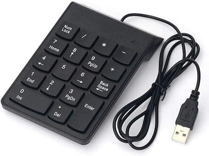 Mini Slim Wired USB Numeric Digital Keyboard Number Pad (18 Keys)