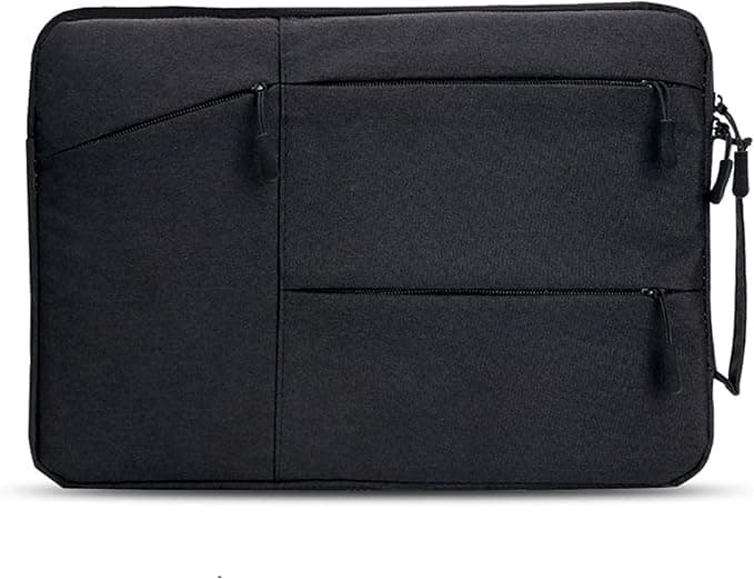 AUConer PVC Coated 12-13" Laptop Carrying Handle Sleeve compatible with LAPTOP 13.4in (13.3inch, CarryBagHandle-Black)
