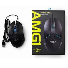 AOQELO AMG1 Wired RGB Gaming Mouse – 6D Mechanical Wind Gaming Design for Esports Games