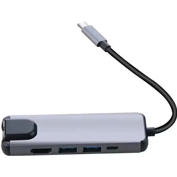5 in 1 USB Type C HDMI Charger Port Hub to Gigabit Ethernet Rj45 Lan Adapter for Thunderbolt 3
